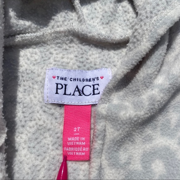 Childrens Place White/Grey Leopard Print Hoodie - Picture 6 of 15